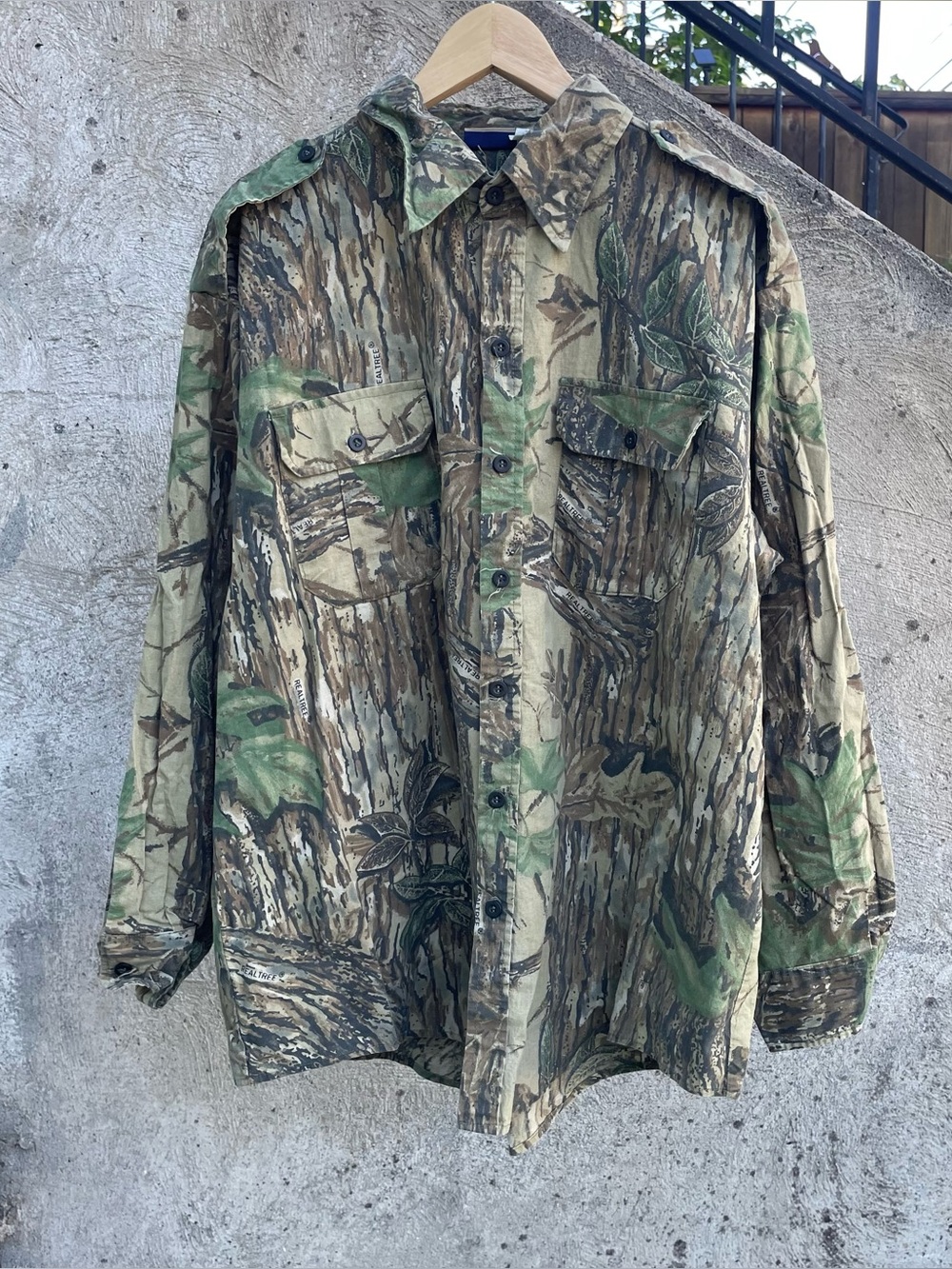 Sports Afield made in USA camo button up shirt XXL